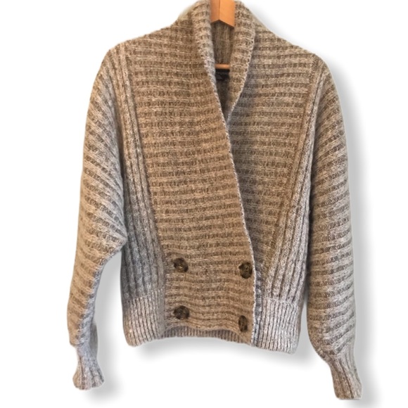 Vintage Sweaters - Vintage 80s dolman sleeve Mohair sweater jacket